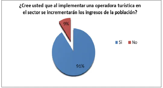 Gráfico 8.  La operadora de turismo como opción de ingresos en la  población 