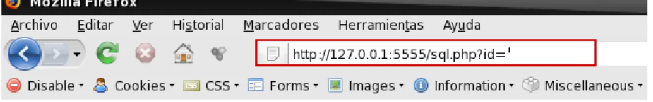 Ilustración  1.5 Forma  de  identificar si una  aplicación  web  es vulnerable  a inyección  SQL