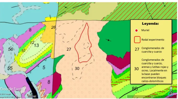 Figura  5.  Figura  de  las  unidades  geológicas  sobre  las  que  se  asienta  el  proyecto