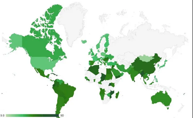 Ilustración 4  Porcentaje de composición de residuos orgánicos a nivel global.                  Fuente: Waste Atlas
