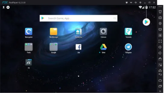 Figura 3.1: Pantalla de emulador NOX de Android