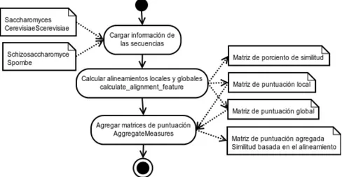 Figura 2.8.: Esquema general del cálculo de la similitud basada en el alineamiento