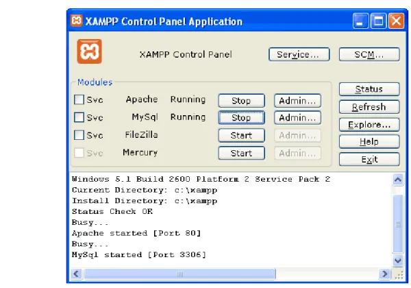 Figura 9 Panel de control aplicación XAMPP. [18] 