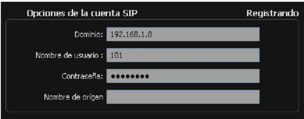 Ilustración 11 Configuración Zoiper Comunicación local.   