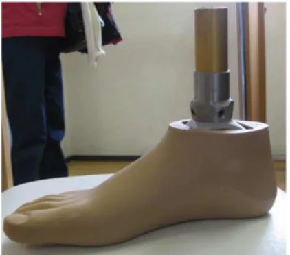 Figura  3.5: pie de carbono del paciente  en la prueba de la prótesis. 