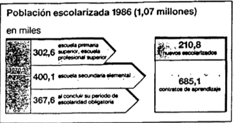 Fig. 4: Población escolarizada en 1986