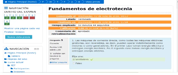 Figura 2.19: Muestra la pregunta #1 de la autoevaluación #2 del tema 2 