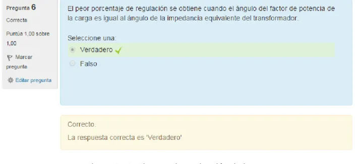 Figura 2.13. Sistema de evaluación de la pregunta. 