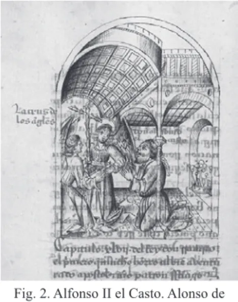 Fig. 2. Alfonso II el Casto. Alonso de  Cartagena, Genealogía de los reyes  de España , Real Biblioteca, II/3009,  f