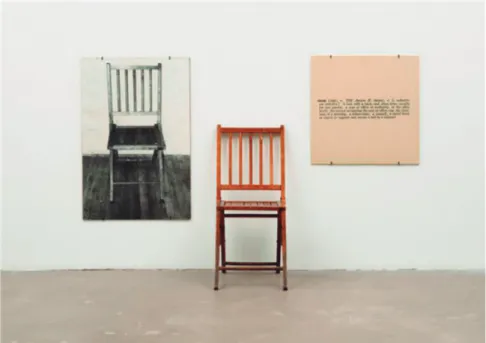 Ilustración 2. One and three chairs - Joseph Kosuth Fuente: (Kosuth, 1966).