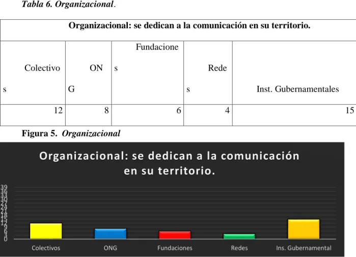 Tabla 6. Organizacional. 