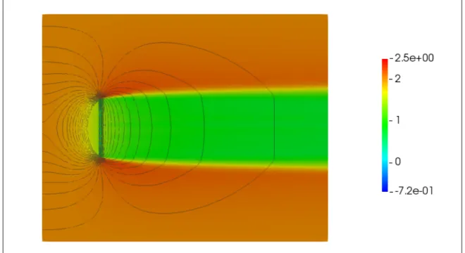 Figure 1.10. Flow field for realistic mesh approach simulation at open flow condition.