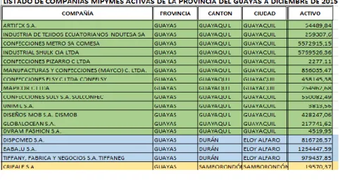 Figura  5. PYMES de la Zona 8 del Ecuador. 