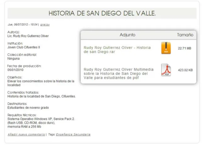 Fig. 11: Ejemplo de multimedia creada. 