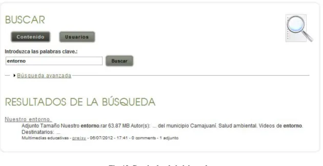 Fig. 13: Resultados de la búsqueda. 