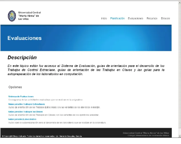 Figura 3.3. Página Web Evaluación