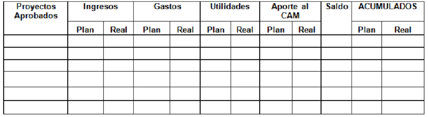 Tabla 2.1: Control de los resultados de las IMDL.  