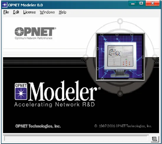 Figura 1.1  Interfaz inicial de OPNET Modeler. 