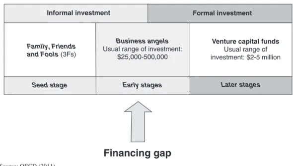 Figure 1.  Business angels: range of investment and coverage of equity gap