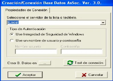Fig. 3.4 Instalación de la aplicación (conexión BD).  