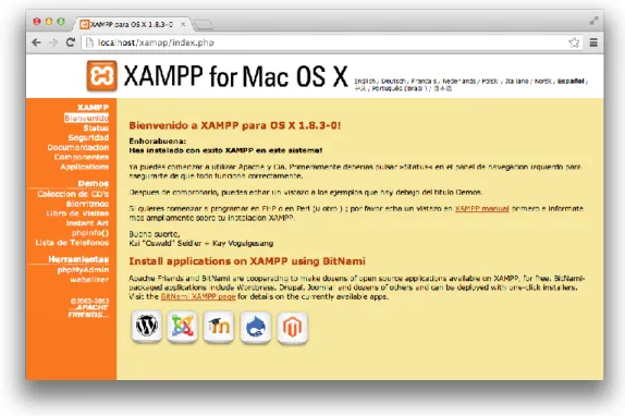 Figura 17:  Opciones de configuración de XAMPP 