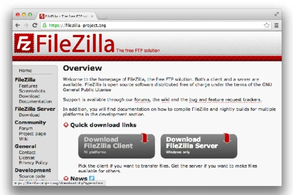 Figura 41:  FileZilla – Cliente FTP 