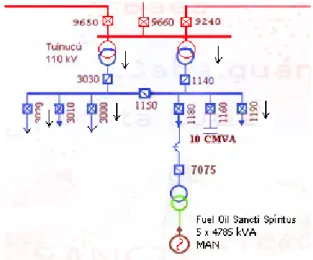 Fig. 3.1 Monolineal de Tuinucú 110 KV. 