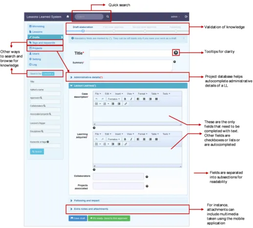 Figure 4. Screenshot from the LL form in the Web application.
