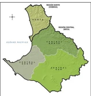 Figura 2. Distribución provincial de acuerdo con sus características hídricas. 