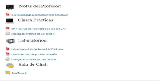 Figura 3.19: Tema III del curso de Modelación y Simulación de Redes. 