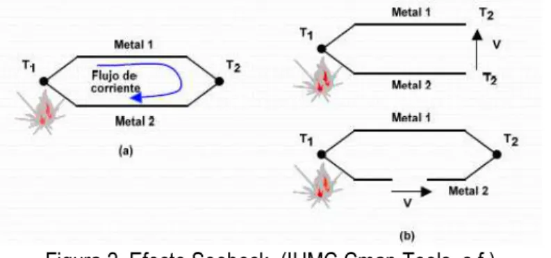 Figura 2. Efecto Seebeck. (IHMC Cmap Tools, s.f.) 