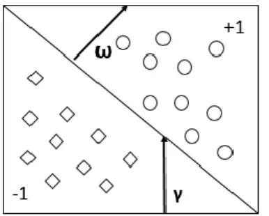 Figura 3. Himperplano de una SVM. 