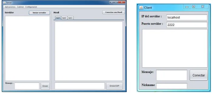 Figura A: Interfaz Servidor        Figura B: Interfaz Usuario