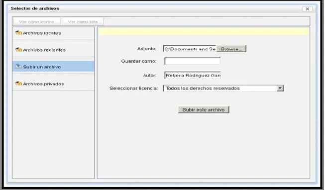 Figura 3.10. Subir archivo al servidor Web . 