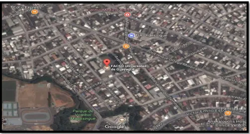 Figura 1. Ubicación de FACSO, Google Maps, 2015.  