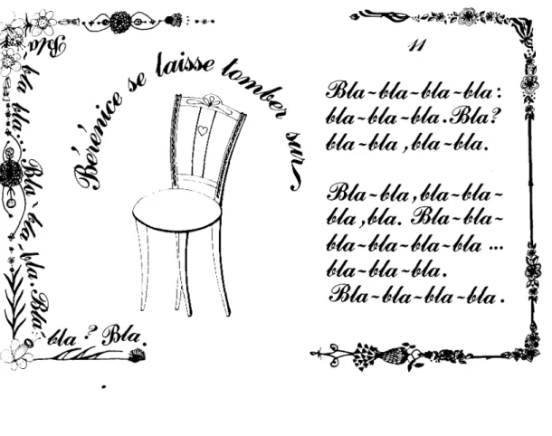 Figure 15. Bérénice de Racine en  d é de bla: Mariage du son et du graphisme. 