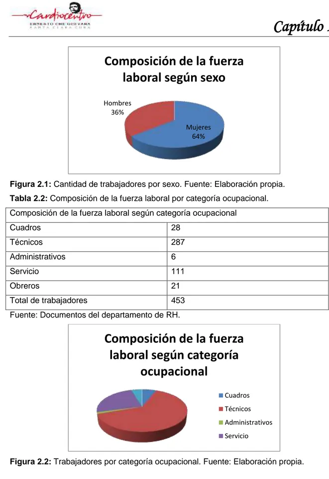 Tabla 2.2: Composición de la fuerza laboral por categoría ocupacional.   