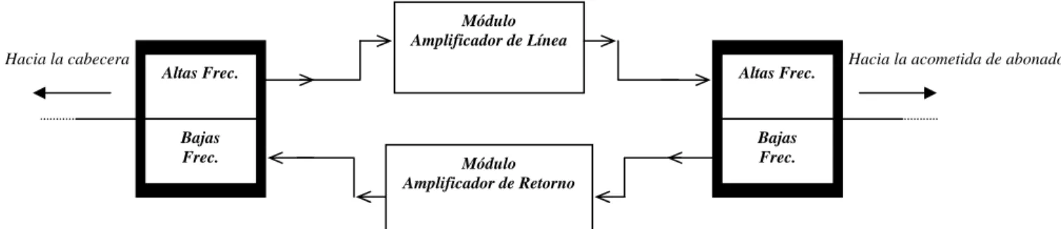 Figura 1.8  Estructura interna de un amplificador extensor de línea. 