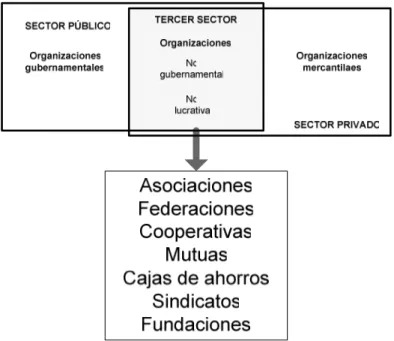 Figura 5.- Organizaciones del tercer sector según su marco jurídica. Elaboración propia