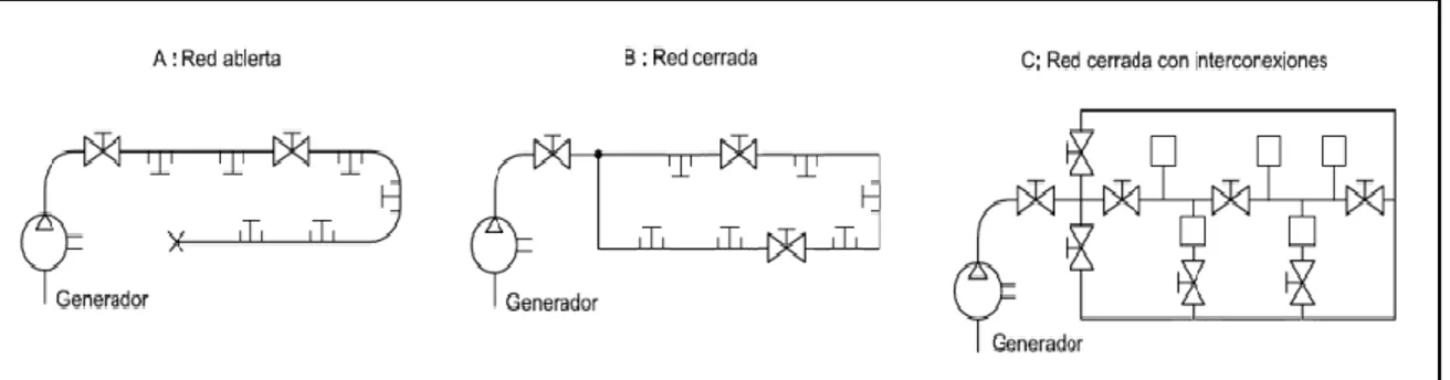 Figura 1.8. Tipos de redes neumáticas.