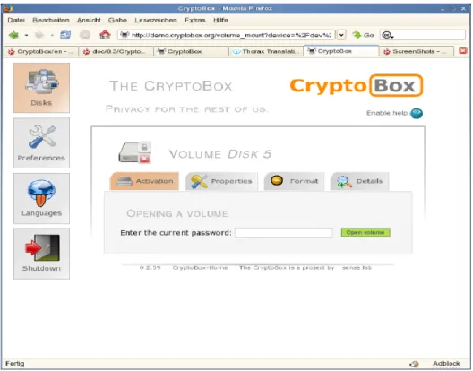 Figura 2.1 Interfaz web de CryptoNAS 