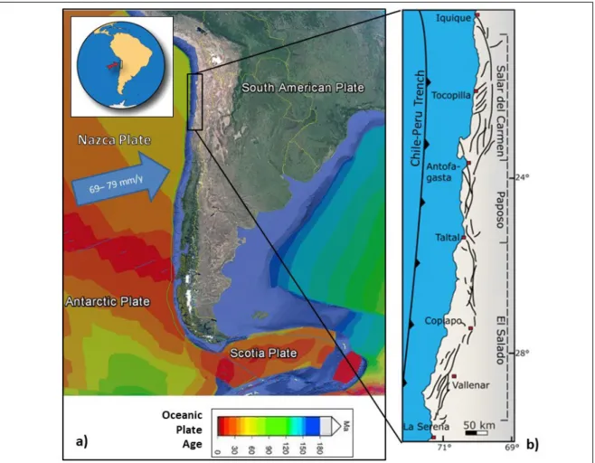 Figure 3-1: Tectonic setting of the forearc of Northern Chile.  