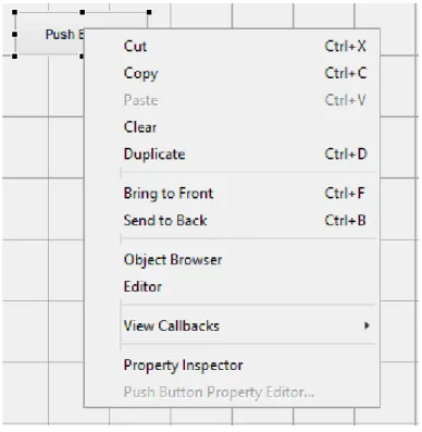 Figura 3.5 Menú contextual de un elemento del GUI 