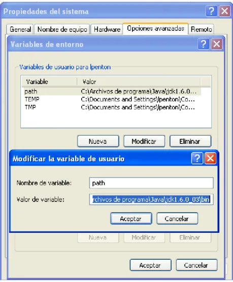 Figura 3. 1 Configuración de la variable path 