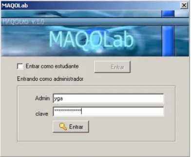Figura 3.1: Diálogo de acceso al software. 