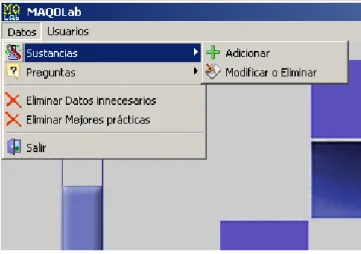 Figura 3.3: Opción: “Sustancias”. 