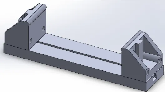 Fig. 2.1. Base para el ensayo de flexión que trajo la máquina universal 