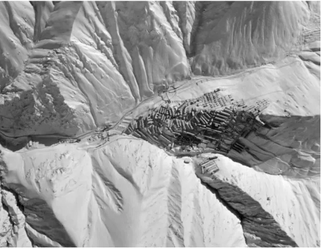 Foto aérea campamento Sewell, 1960.