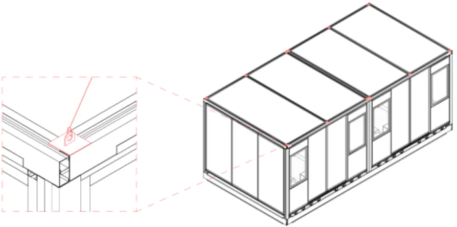 Fig. 38. Sistema de anclaje para montar y retirar el módulo.