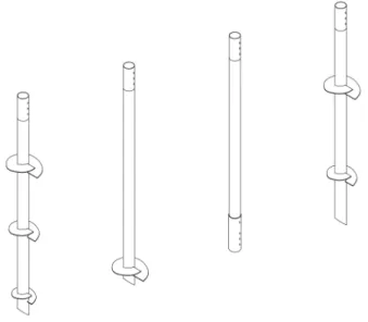 Fig. 40. Fundación tipo tornillo scerw pile y sus variaciones.